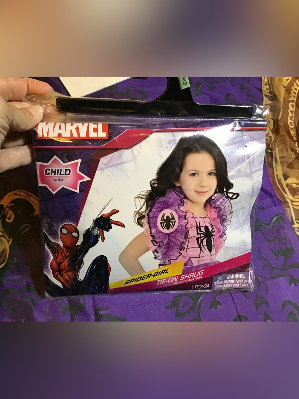 Marvel spider girl tie on shrug child one piece